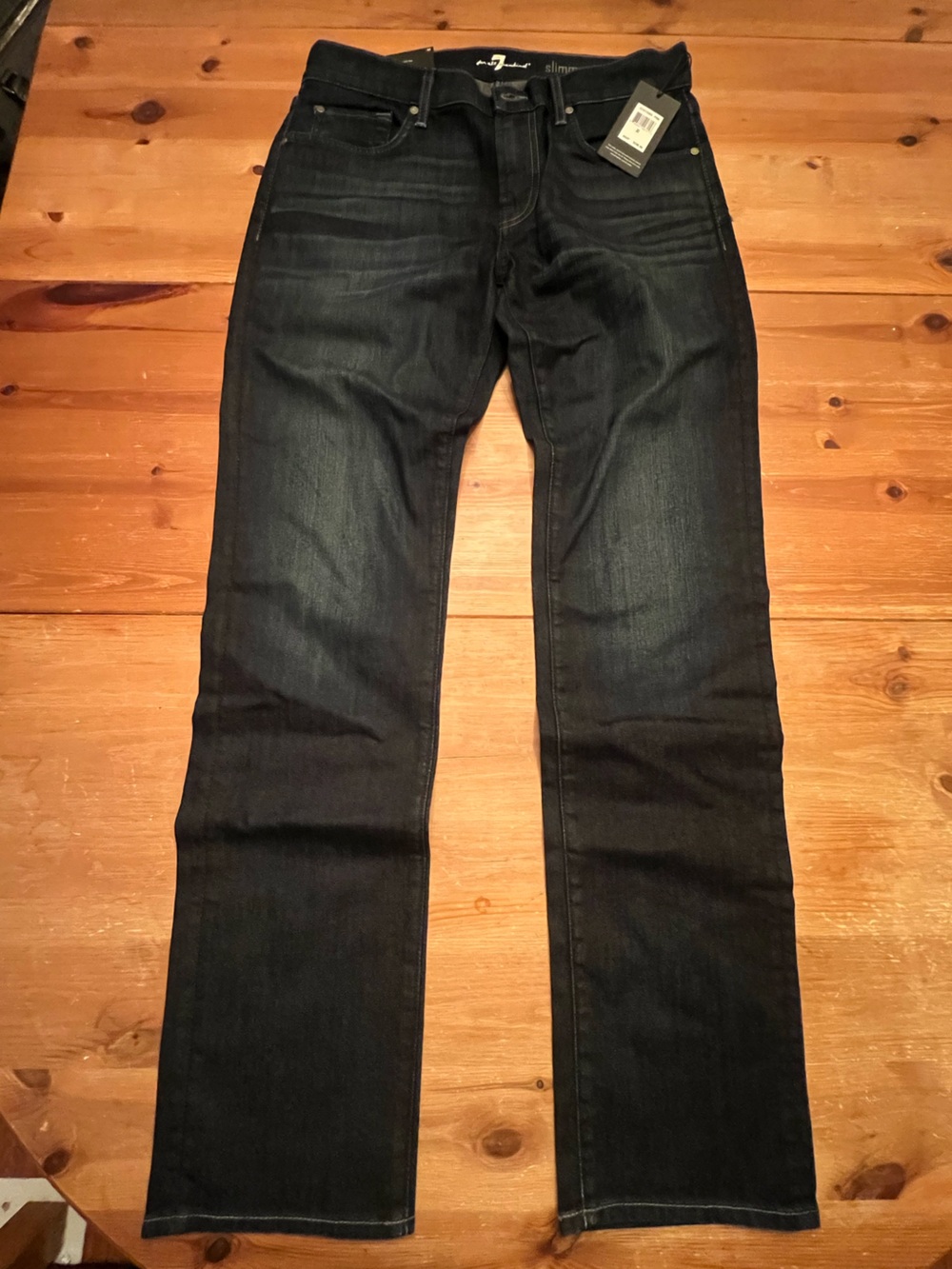 NWT Men's Dark Blue 7 for All Mankind Straight-Leg Jeans size 33